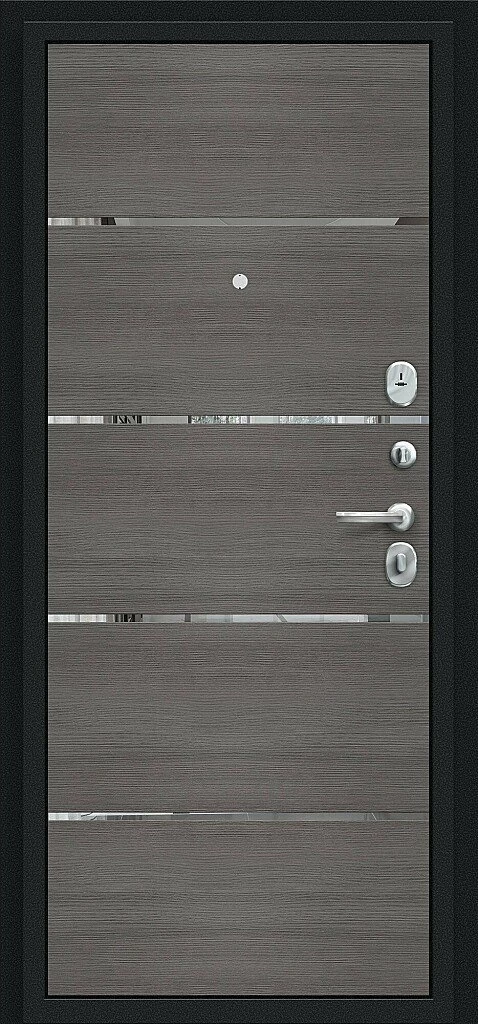 Входная дверь Лайн Букле черное/Grey Melinga BR5021 внутренняя сторона