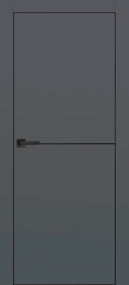 Фото Межкомнатная дверь PX-19 черная кромка с 4-х ст. Графит матовый