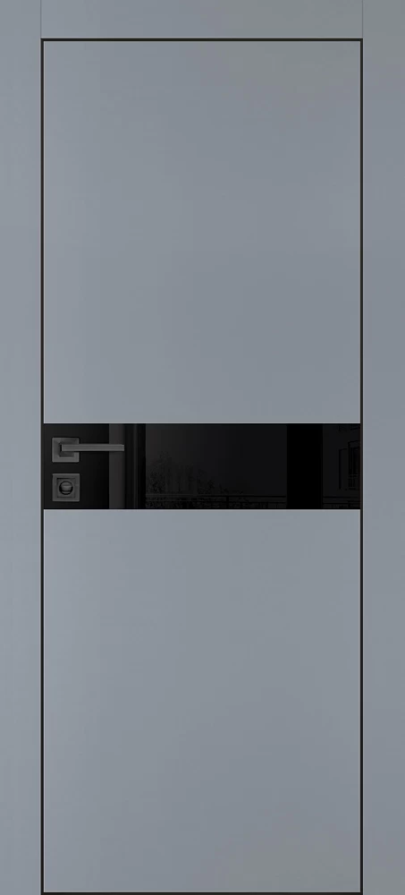 Фото Межкомнатная дверь PX-13 черная кромка с 4-х ст. Серый матовый