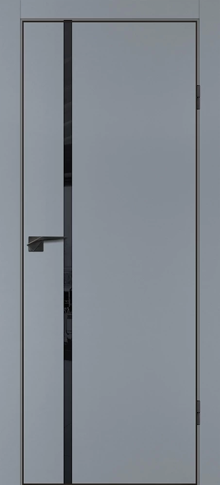 Фото Межкомнатная дверь P-22  кромка ABS черная c 4-х ст. Серый матовый