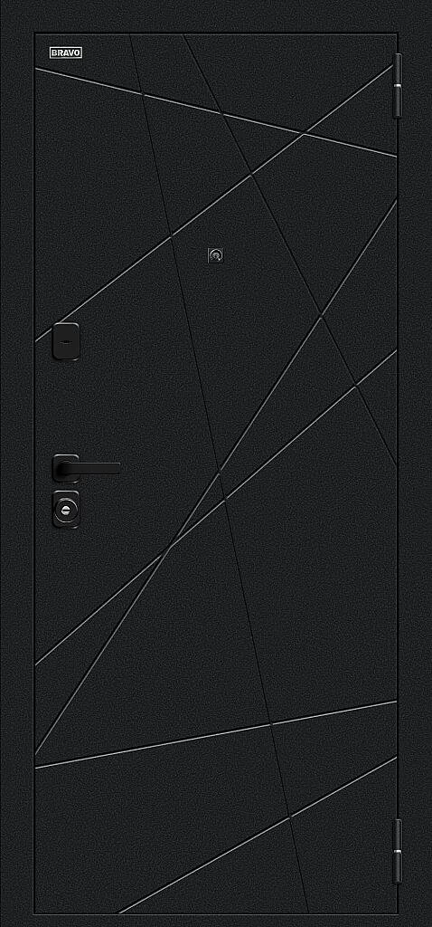 Входная дверь Граффити-5/SBlack Букле черное/Slate Art BR6187 внешняя сторона