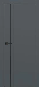 Межкомнатная дверь PX-20  черная кромка с 4-х ст. Графит матовый