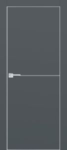 Межкомнатная дверь PX-19 AL кромка с 4-х ст. Графит матовый