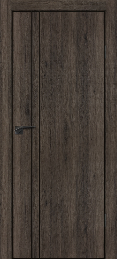 Фото Межкомнатная дверь P-20  черный молдинг PET,  кромка ABS черная c 4-х ст. Дуб темный