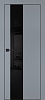 Межкомнатная дверь PX-6 черная кромка с 4-х ст. Серый матовый